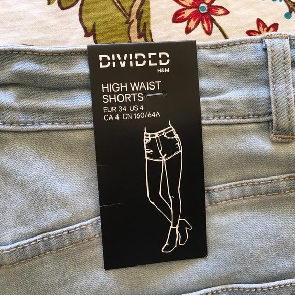 H&M Light Wash Denim Shorts Sz 4 NWT - Picture 6 of 7